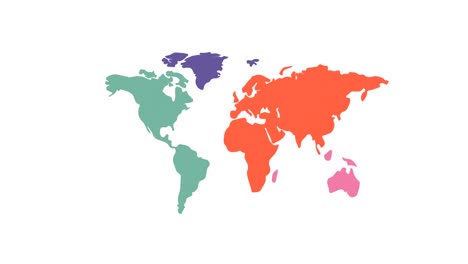 Animation-Der-Weltkarte-Auf-Weißem-Hintergrund