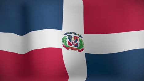 Animación-De-La-Bandera-De-República-Dominicana-En-Movimiento-Ondeando.