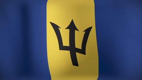 Animación-De-La-Bandera-De-Barbados-En-Movimiento-Ondeando.
