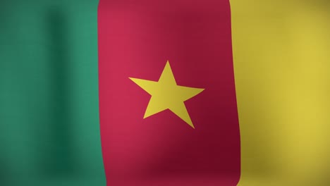 Animation-Der-Sich-Bewegenden-Flagge-Kameruns,-Die-Weht