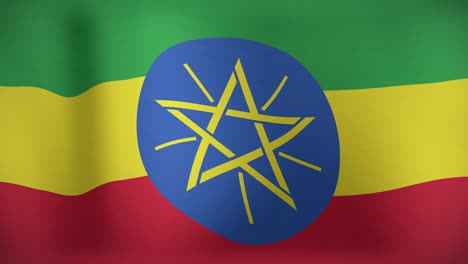 Animation-Der-Sich-Bewegenden-Flagge-Äthiopiens,-Die-Weht