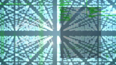 Animation-Von-Ordnern,-Digitalem-Vorhängeschloss-Und-Datenverarbeitung-Auf-Blauem-Hintergrund