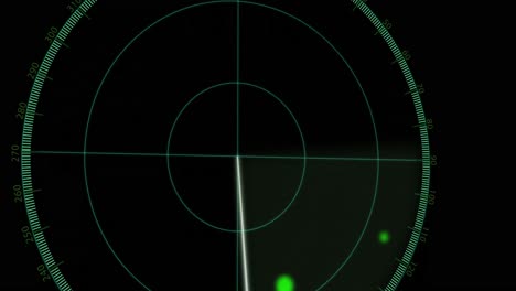 Animation-of-radar-with-spots-moving-on-black-background