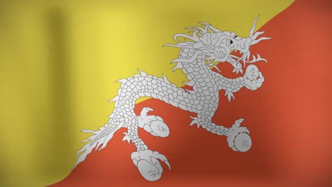 Animation-Der-Sich-Bewegenden-Flagge-Von-Bhutan,-Die-Weht