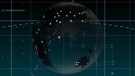 Animation-Des-Globus-über-Der-Datenverarbeitung