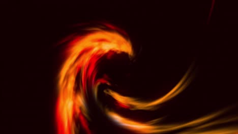 Animation-of-glowing-orange-and-red-light-wave-moving-on-black-background