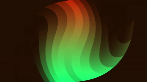 Animation-Einer-Leuchtenden-Grünen-Bis-Roten-Lichtwelle,-Die-Sich-Auf-Schwarzem-Hintergrund-Bewegt