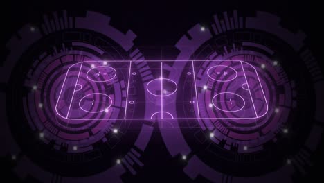 Animation-of-purple-ice-hockey-field-over-scopes-scanning