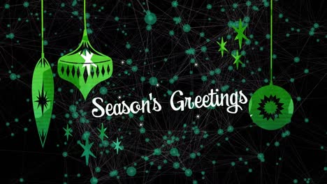 Animation-of-seasons-greetings-text-and-network-of-connections-on-black-background