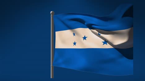 Animation-of-flag-of-honduras-waving-on-blue-background