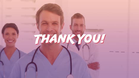 Animation-of-diverse-doctors-over-thank-you-text