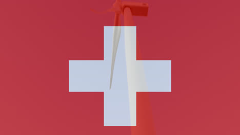 Animation-Der-Flagge-Der-Schweiz-über-Einer-Windkraftanlage
