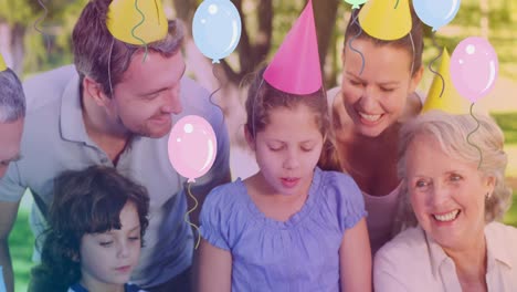 Animation-of-balloons-over-happy-caucasian-family-at-party