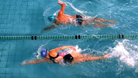 Fitte-Schwimmer-Rennen-Im-Schwimmbad