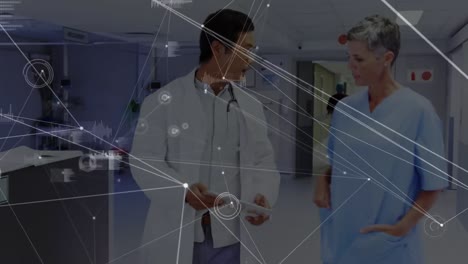 Animation-Des-Netzwerks-Von-Verbindungen-über-Verschiedene-Ärzte