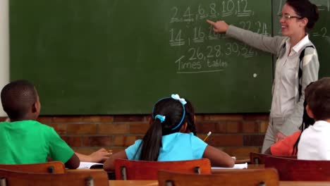 Young-teacher-teaching-math-to-young-class-in-classroom