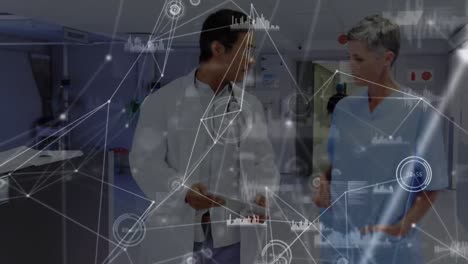 Animation-Des-Netzwerks-Von-Verbindungen-über-Verschiedene-Ärzte