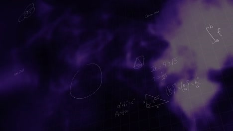 Animation-Mathematischer-Gleichungen-über-Formen-Auf-Schwarzem-Hintergrund