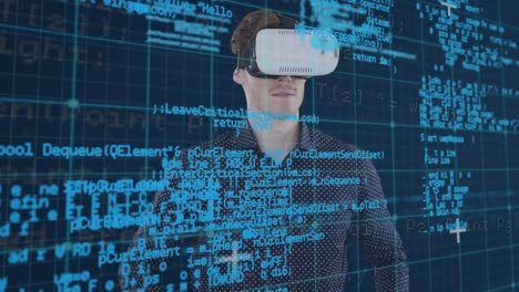 Animation-of-digital-data-processing-over-caucasian-businessman-wearing-vr-headset