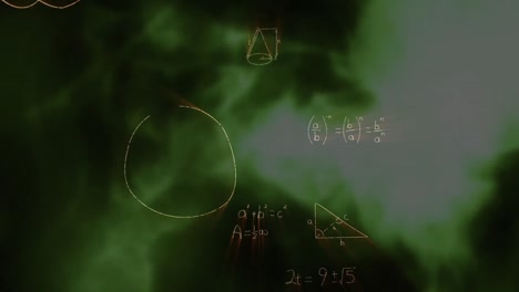 Animation-Mathematischer-Gleichungen-über-Formen-Auf-Schwarzem-Hintergrund