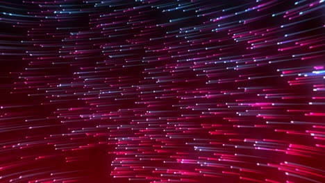 Animation-of-pink,-blue-and-red-lights-moving-on-black-background