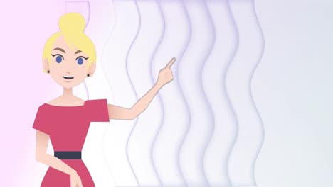 Animation-Des-Frauensymbols-über-Sich-Bewegenden-Wellen-Auf-Weißem-Hintergrund