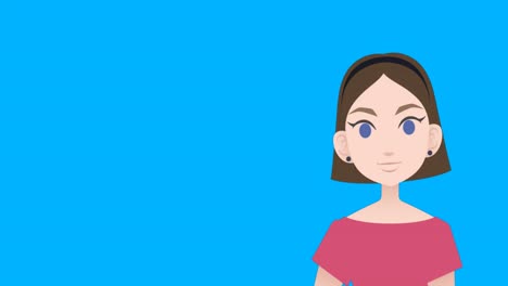 Animation-of-woman-talking-over-school-icon