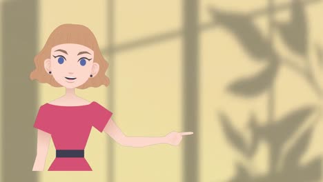 Animation-Einer-Frau,-Die-über-Pflanzenschatten-Spricht