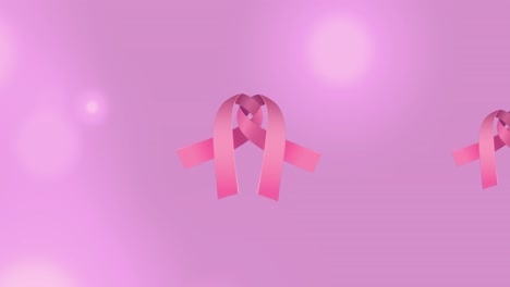 Animation-of-pink-ribbon-over-pink-background