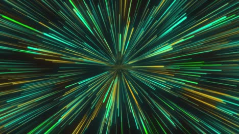 Animation-of-green-trails-over-black-background