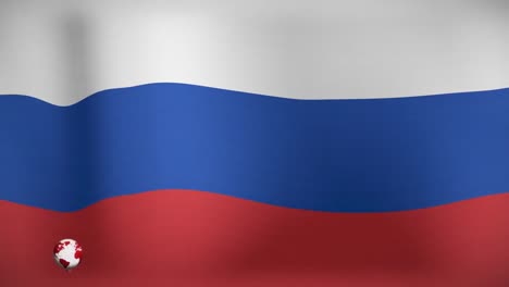 Animation-of-globe-and-news-over-flag-of-russia