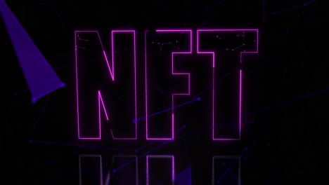 Animation-of-purple-nft-text-over-black-background
