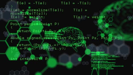 Animation-Der-Computer--Und-Wissenschaftlichen-Datenverarbeitung-Auf-Schwarzem-Hintergrund