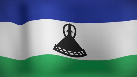 Animation-Der-Wehenden-Flagge-Von-Lesotho