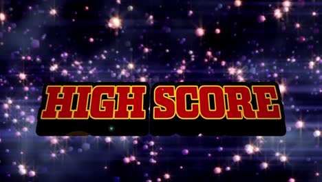 Animation-of-high-score-text-and-spots-on-black-background