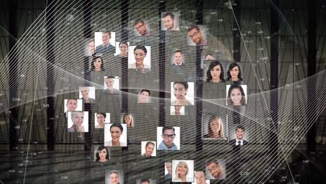 Animation-of-diverse-people-icons-and-network-of-connections-with-white-lines-over-window