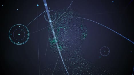 Animation-Eines-Netzwerks-Von-Verbindungen-Und-Datenverarbeitung-über-Einem-Modell-Des-Menschlichen-Körpers