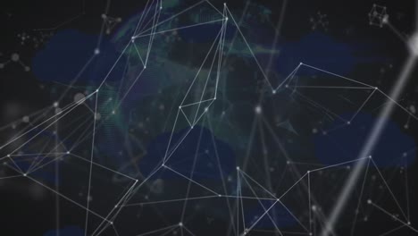 Animation-Des-Netzwerks-Von-Verbindungen-Mit-Molekülen-Auf-Der-Ganzen-Welt