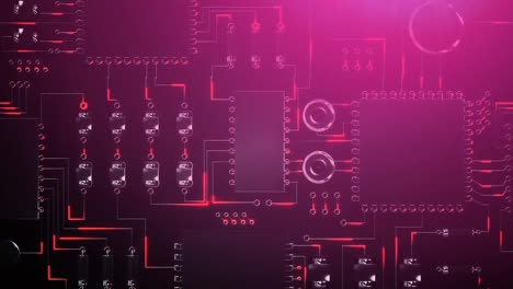 Animation-of-integrated-circuit-on-pink-background
