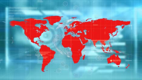 Animación-Del-Mapa-Mundial-Sobre-Procesamiento-De-Datos-Y-Red-De-Conexiones