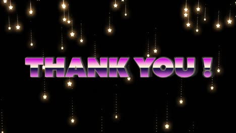 Animation-of-thank-you-text-in-pink-metallic-letters-over-glowing-spots-of-light