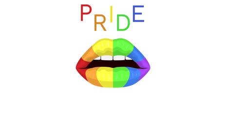 Animation-of-pride-text-and-lips-on-white-background