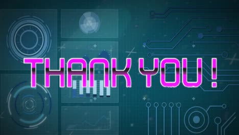 Animation-of-thank-you-text-over-data-processing-on-dark-background