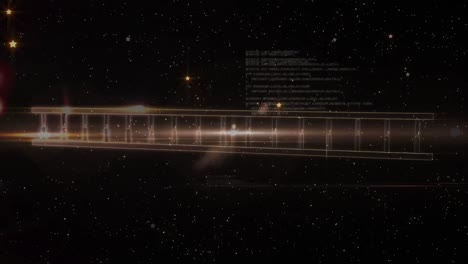 Animation-Von-Punkten,-Lichtern-Und-DNA-Auf-Schwarzem-Hintergrund
