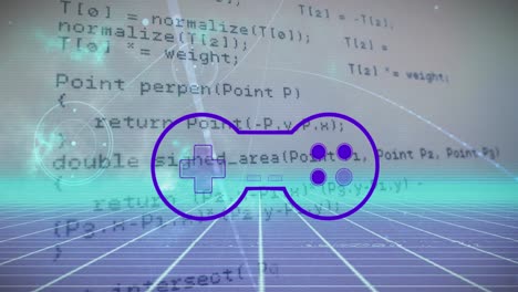 Animation-Des-Gamepads-über-Die-Datenverarbeitung-Auf-Dunklem-Hintergrund