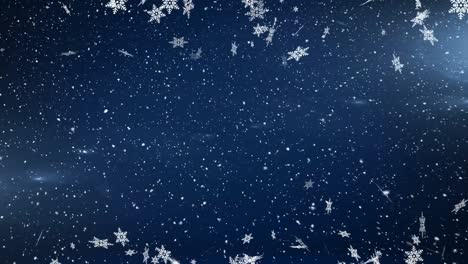 Animation-of-falling-snow-over-dark-background