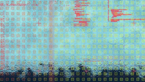 Animation-Der-Datenverarbeitung-Auf-Flüssigem-Blauem-Und-Schwarzem-Hintergrund