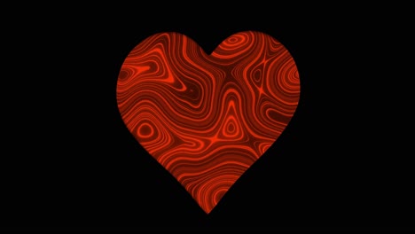 Animation-of-changing-red-background-over-heart-shapes-hole-in-black-surface