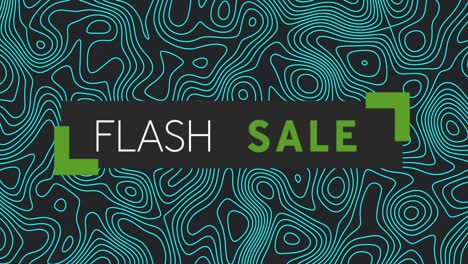 Animation-of-flash-sale-over-black-background-with-green-waves