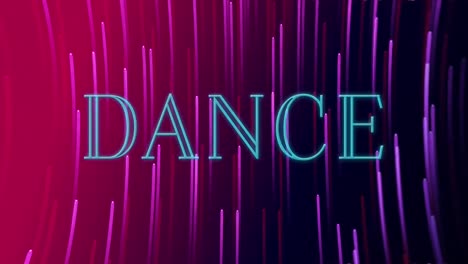 Animation-of-dance-text-over-purple-lights-on-dark-background